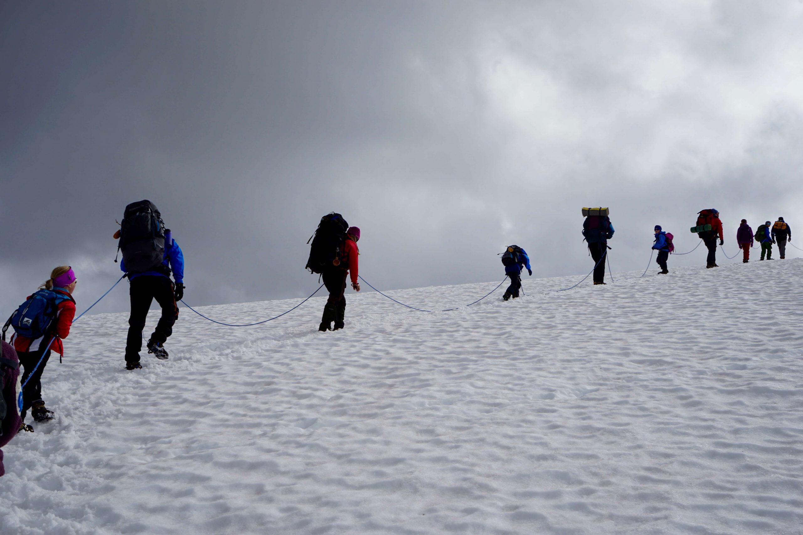 Climibing to summit